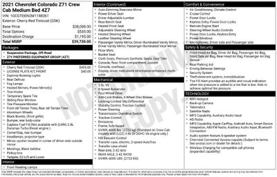 2021 Chevrolet Colorado 4WD Z71