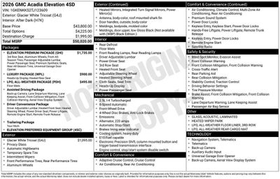 2026 GMC Acadia Elevation