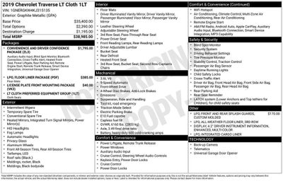 2019 Chevrolet Traverse LT Cloth