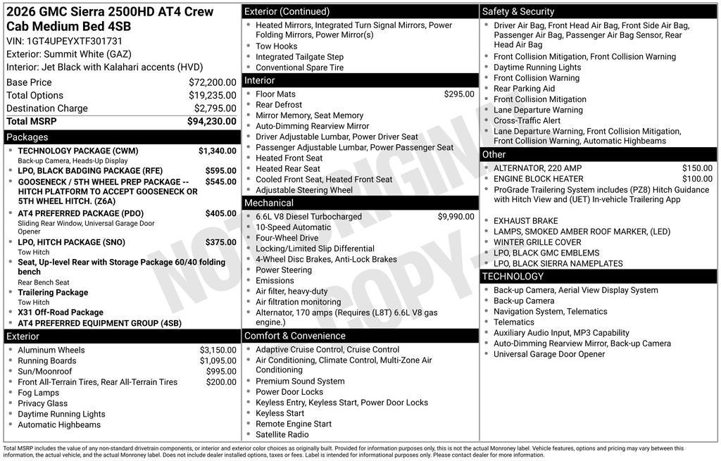 2026 GMC Sierra 2500 HD AT4