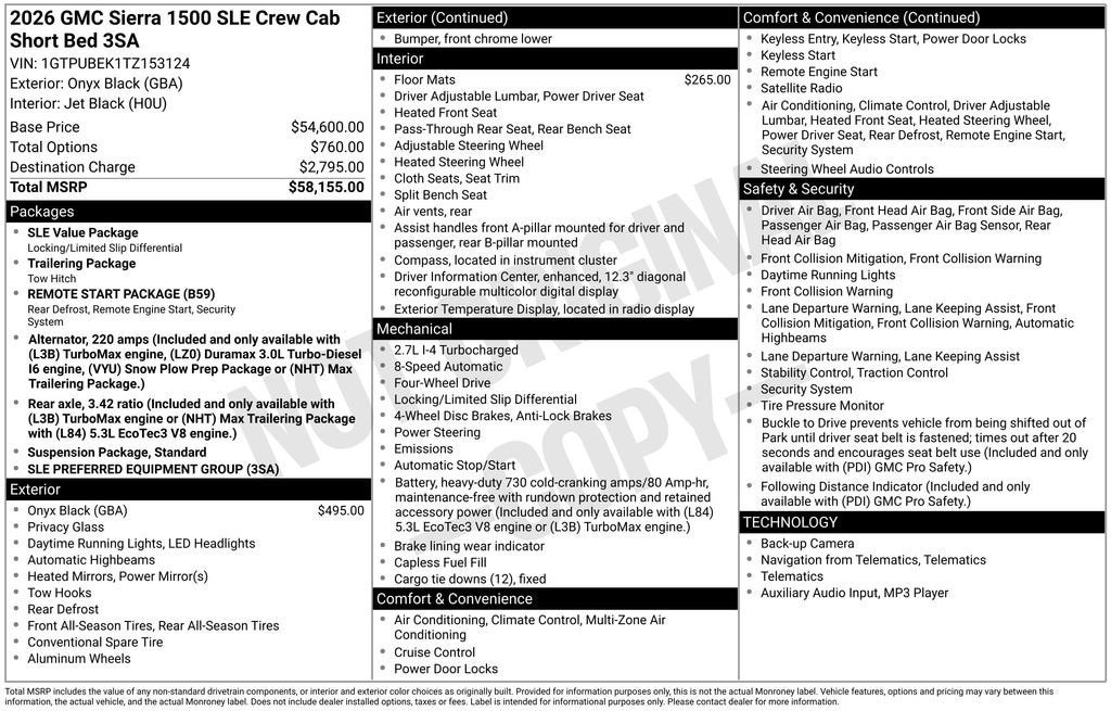 2026 GMC Sierra 1500 SLE