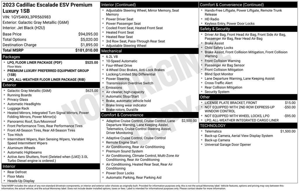 2023 Cadillac Escalade ESV Premium Luxury