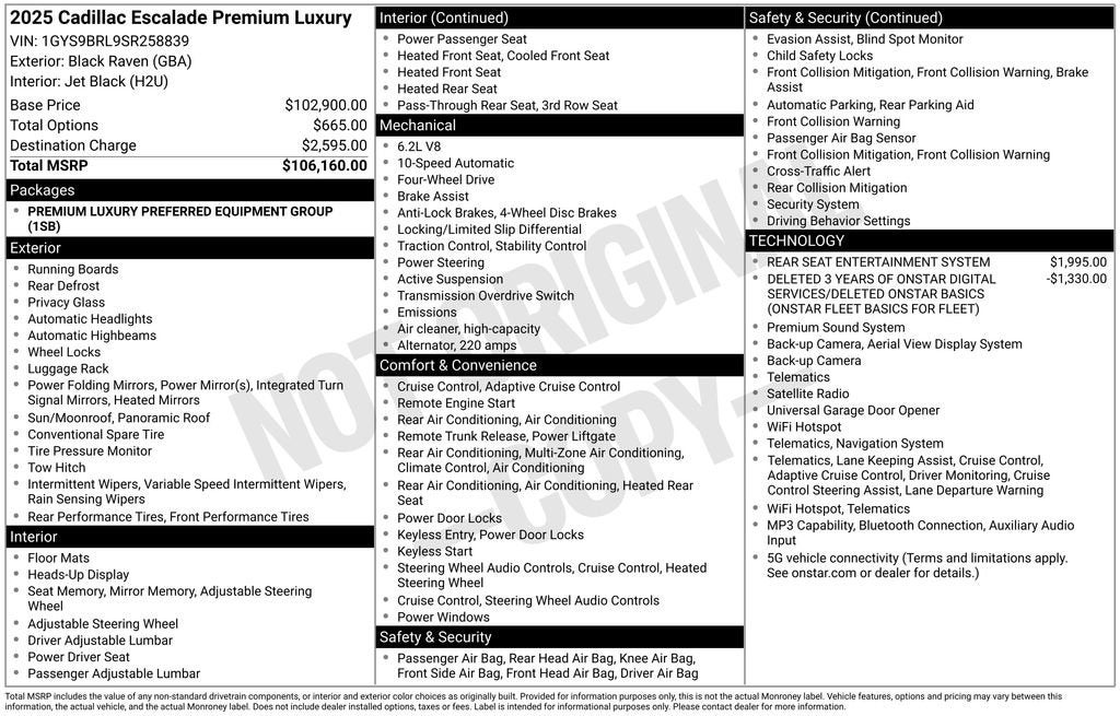 2025 Cadillac Escalade Premium Luxury