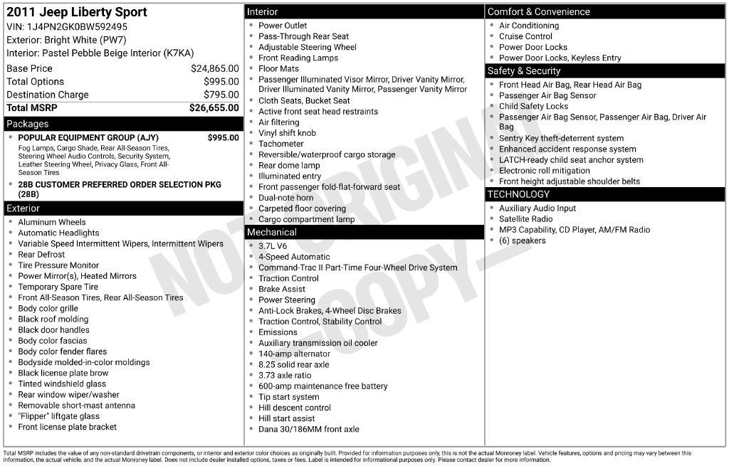 2011 Jeep Liberty Sport