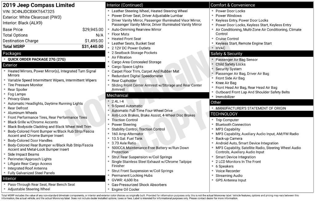 2019 Jeep Compass Limited 4x4