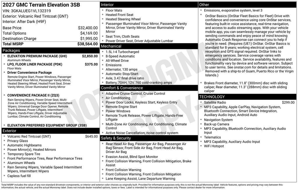 2027 GMC Terrain Elevation