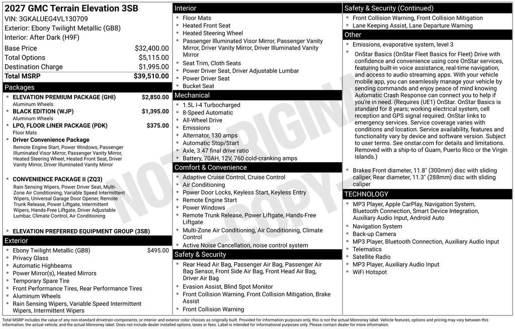 2027 GMC Terrain Elevation
