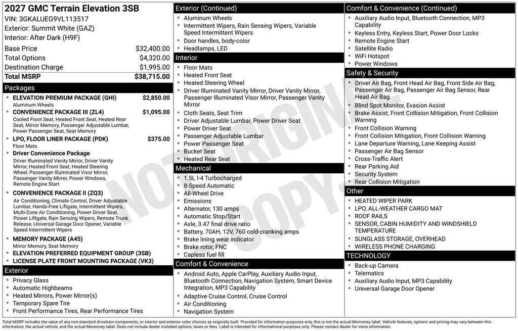 2027 GMC Terrain AWD Elevation
