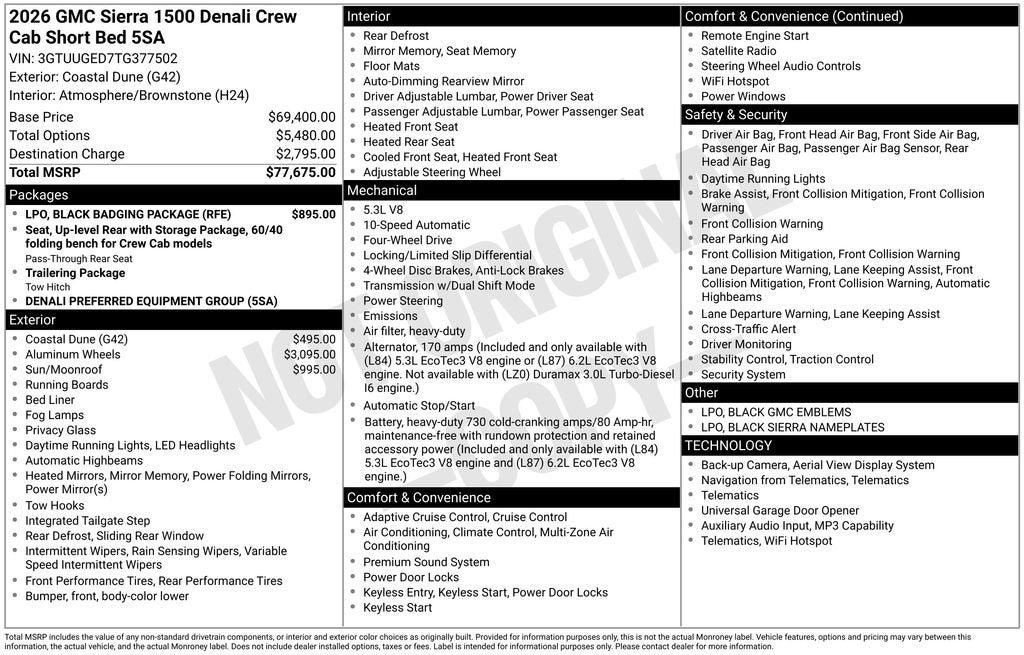 2026 GMC Sierra 1500 Denali