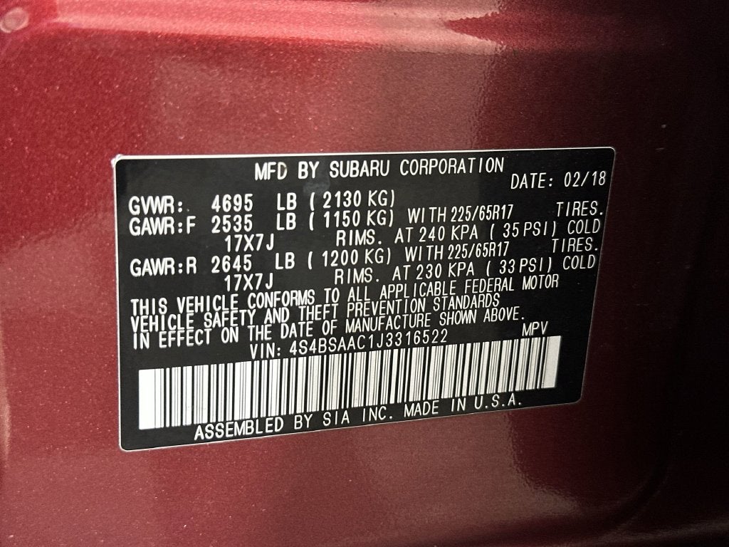 2018 Subaru Outback 2.5i