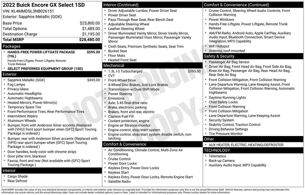 2022 Buick Encore GX Select