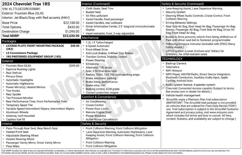 2024 Chevrolet Trax 1RS